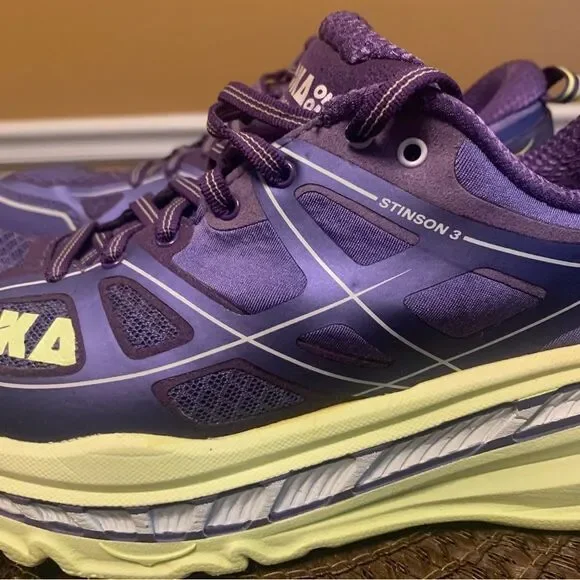 Hoka Stinson 3 Running Purple Green Women’s Shoes Size 8 - Picture 3 of 10